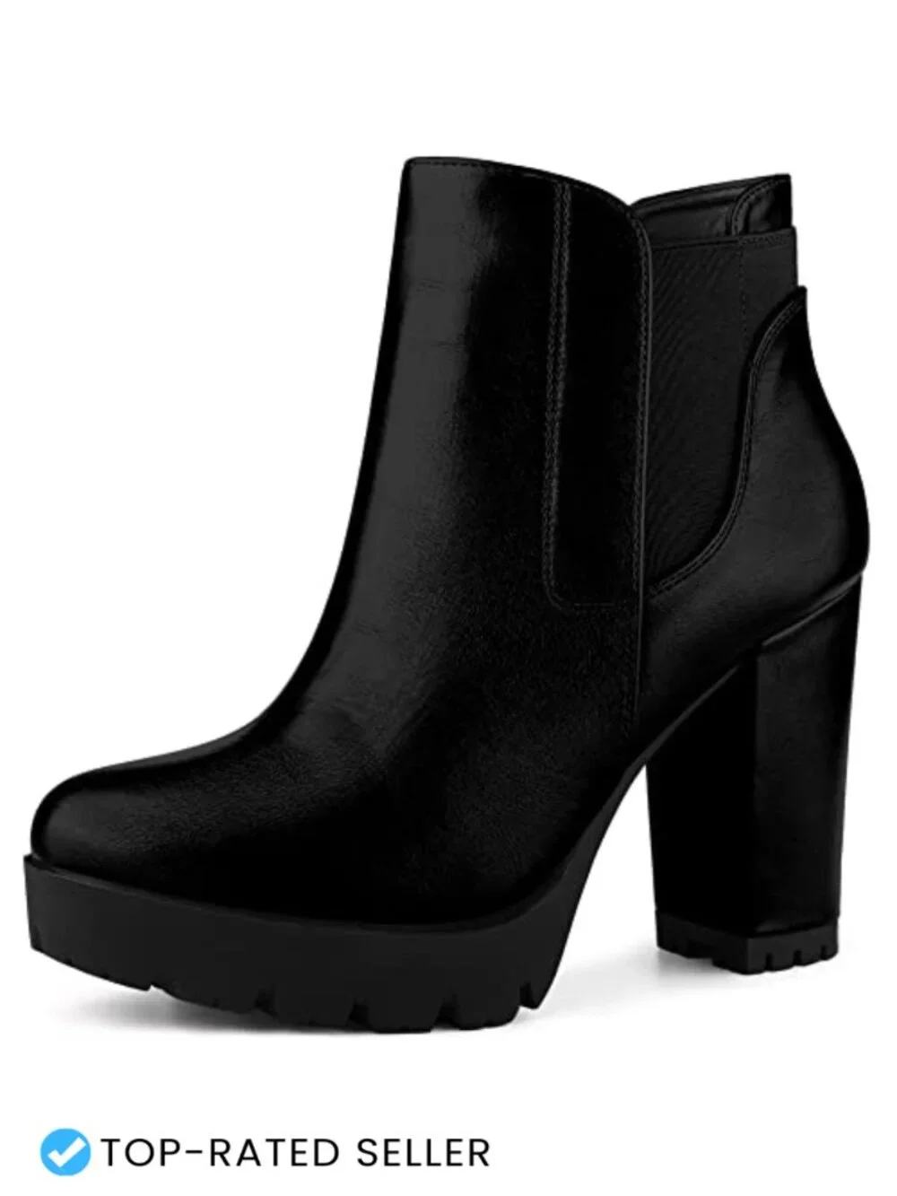 Perphy Women's Chunky Heel Chelsea Boots Platform Faux Leather
